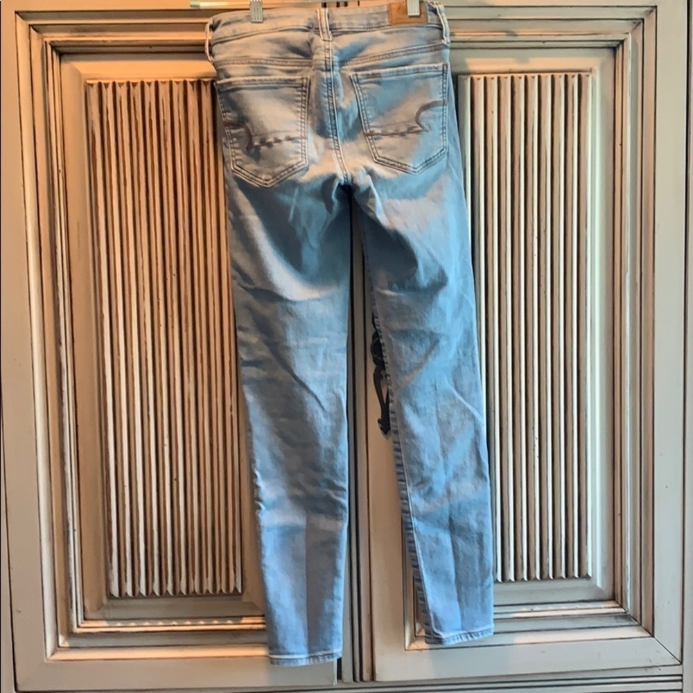 AE Super Stretch Skinny HW Jegging Light Wash 8/18​​​​​​​​​ - Picture 4 of 8